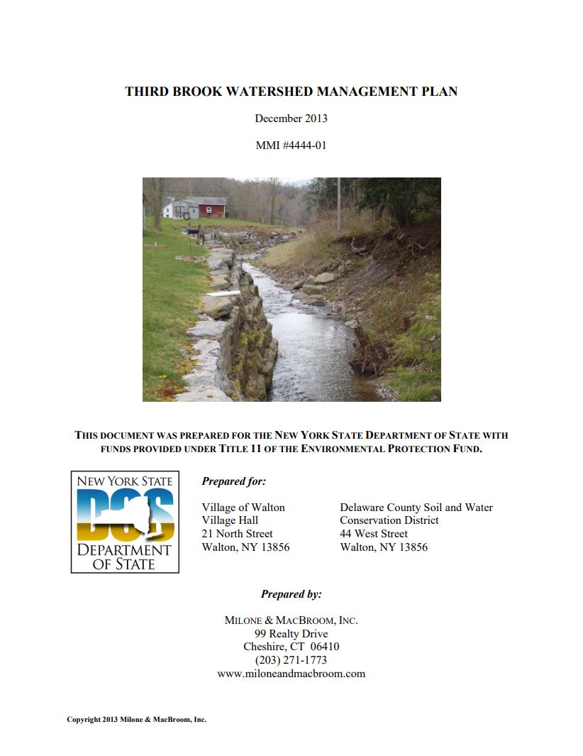 Cover image of "Third Brook Watershed Management Plan".